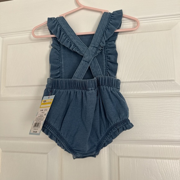 Blue Ruffled Baby Romper - Picture 3 of 3